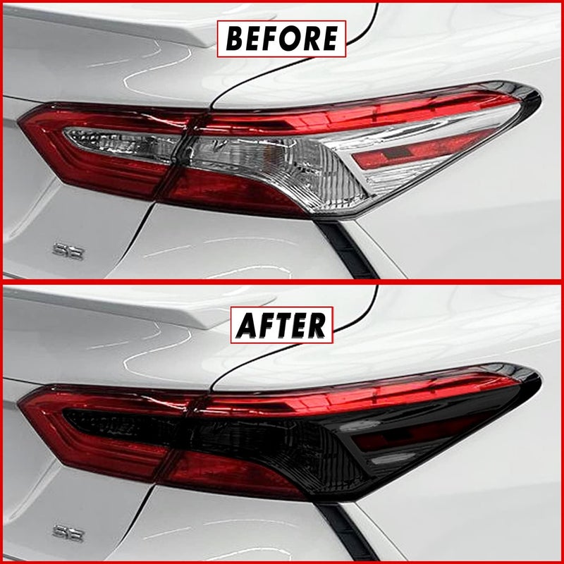 SlickMod PreCut Vinyl Smoke Tint for 2018-2022 Toyota Camry Tail Light (4. Turn Signal & Reverse, 20% Dark Smoke), TOY-CAM-1822-TL - Image 1